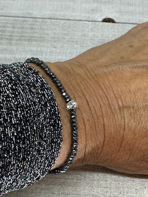 Tiny Black Hematite Bracelet