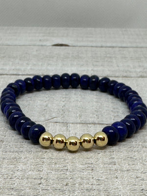 Lapis With a Touch Of Gold Bracelet