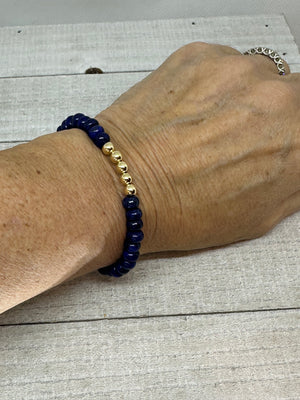 Lapis With a Touch Of Gold Bracelet