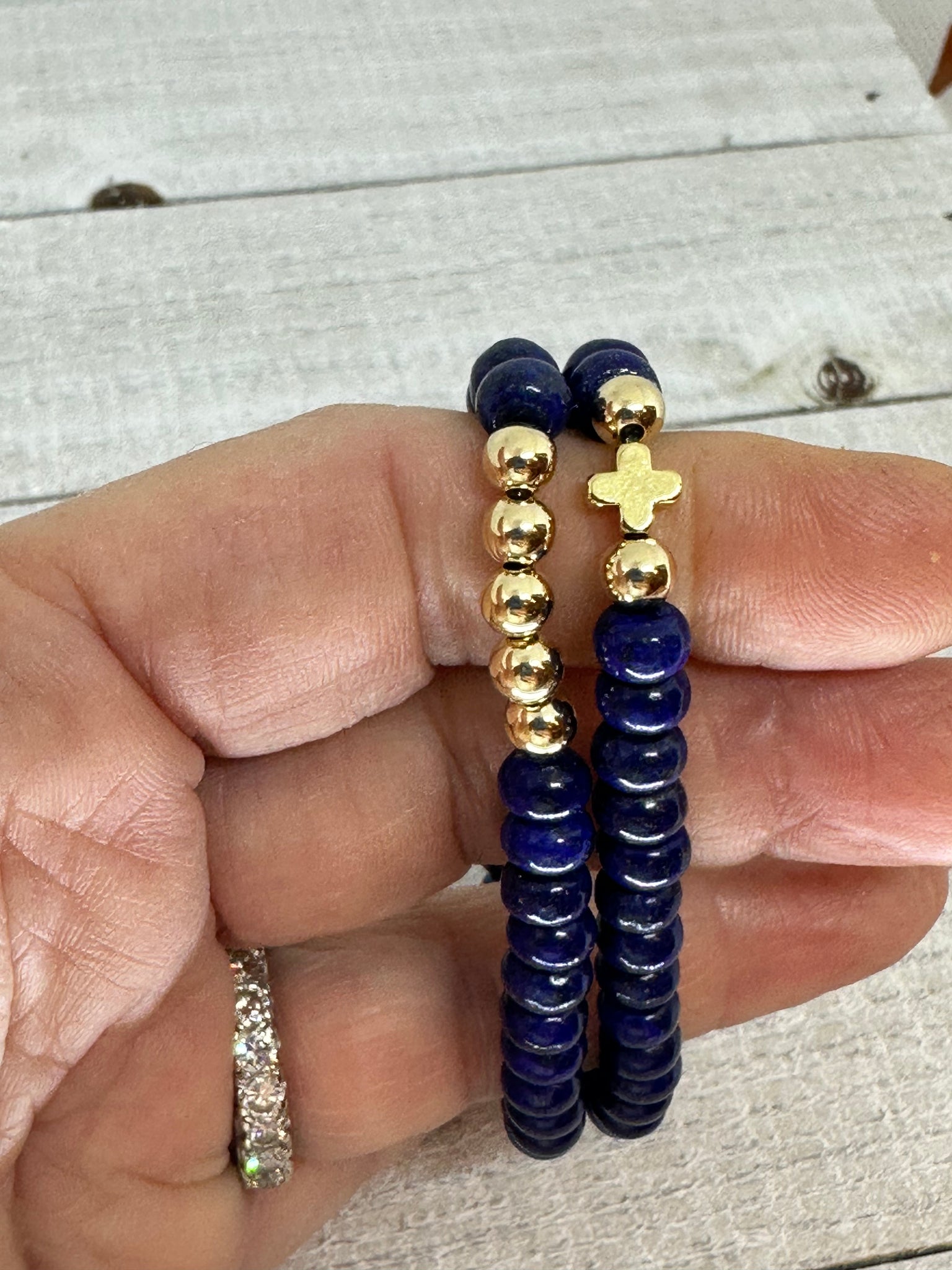 Lapis With a Touch Of Gold Bracelet