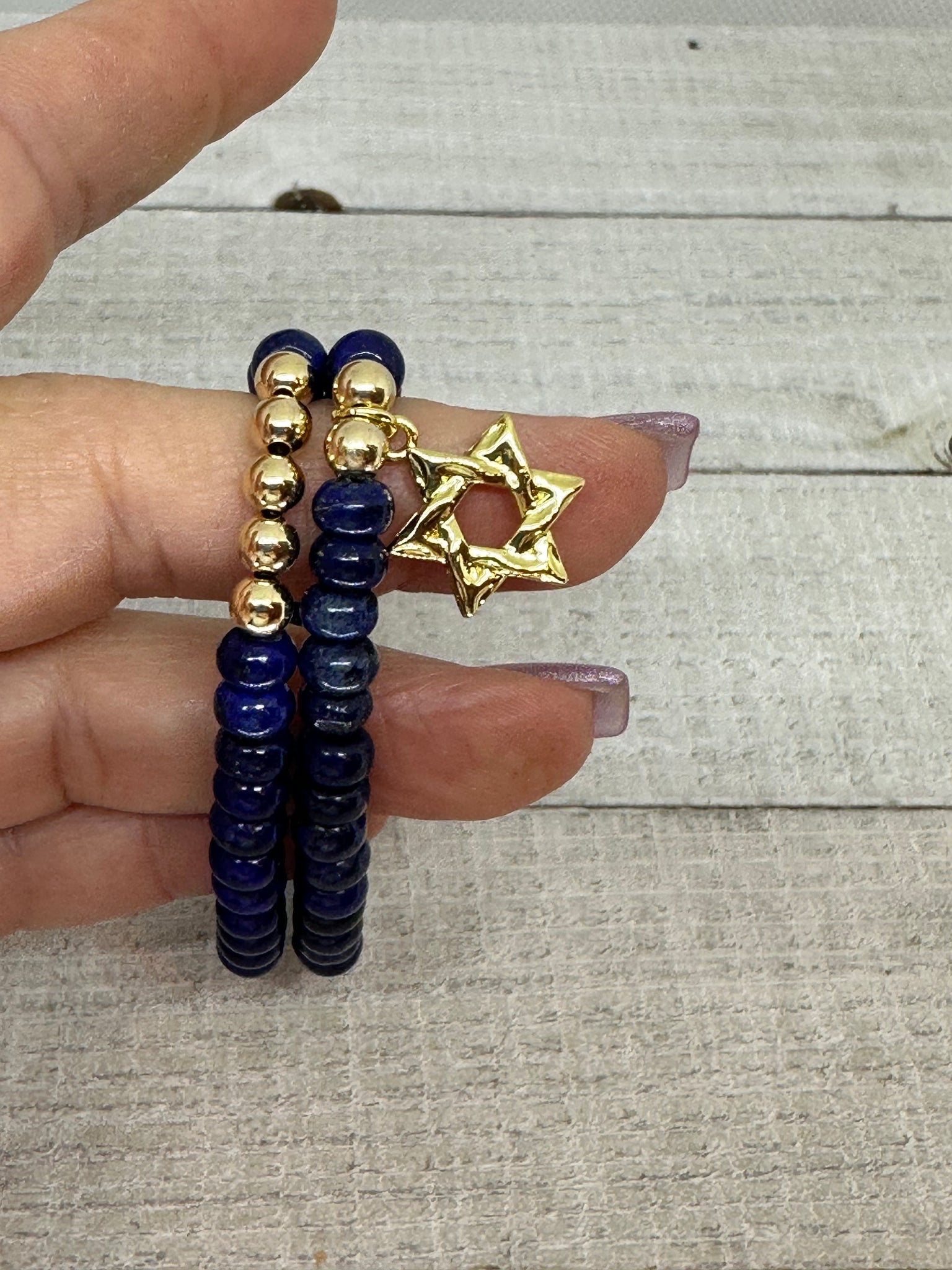 Lapis With a Touch Of Gold Bracelet
