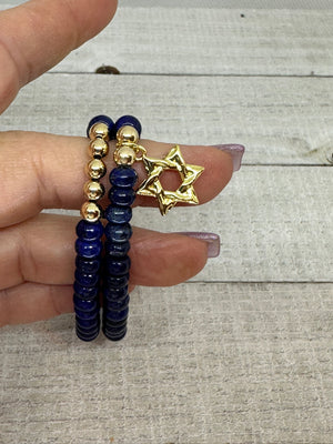Lapis With a Touch Of Gold Bracelet
