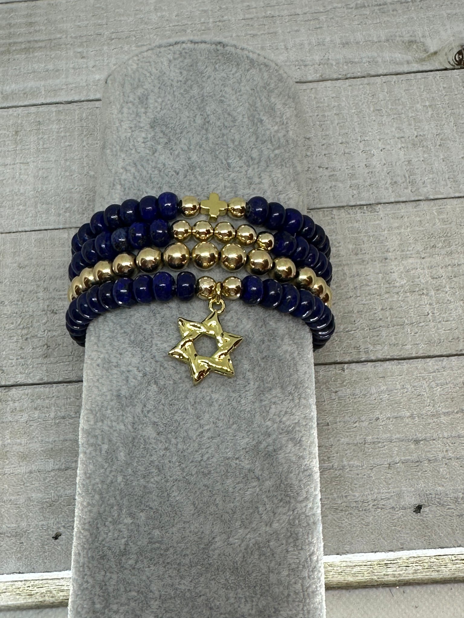 Lapis With a Touch Of Gold Bracelet