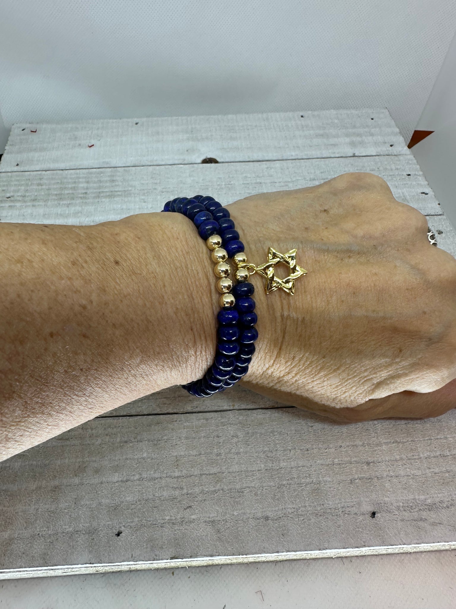Lapis With a Touch Of Gold Bracelet