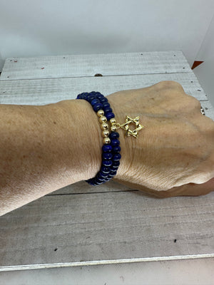 Lapis With a Touch Of Gold Bracelet