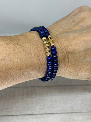 Lapis With a Touch Of Gold Bracelet
