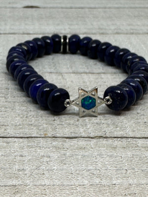 Blue Lapis Star Of David Bracelet