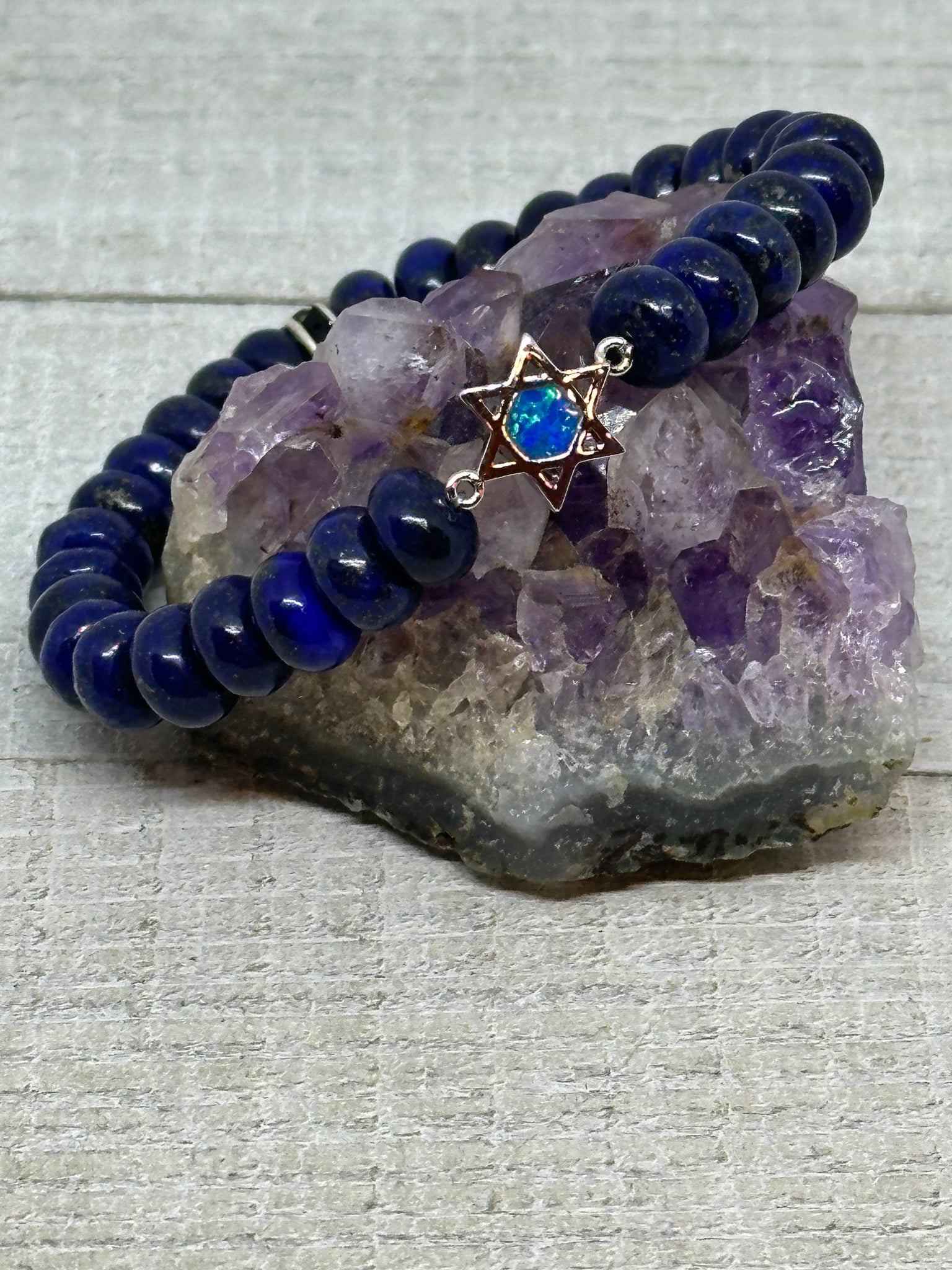 Blue Lapis Star Of David Bracelet