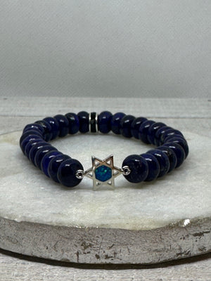 Blue Lapis Star Of David Bracelet