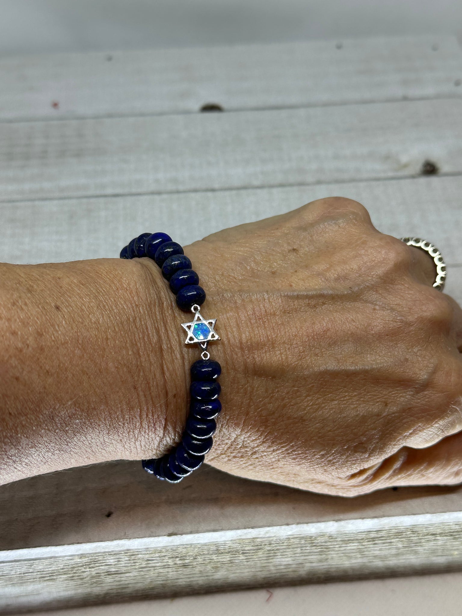 Blue Lapis Star Of David Bracelet