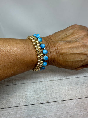 Ocean Blue & Gold Bracelet