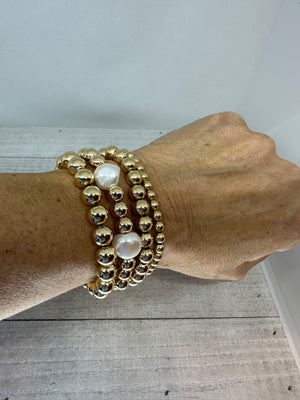 Pearls & Gold Filled 7mm Bracelet