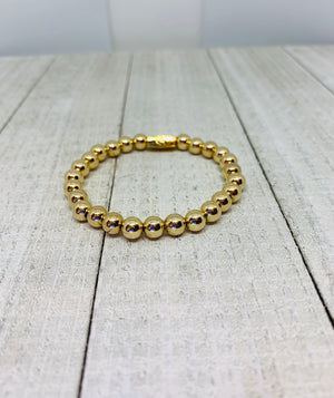 Tri Gold 6mm Bracelet Stack