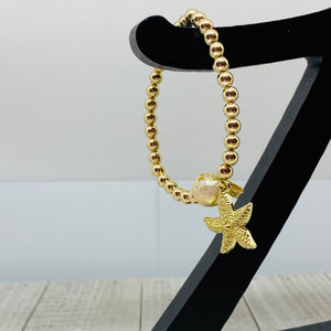 Golden Pearl Starfish Bracelet