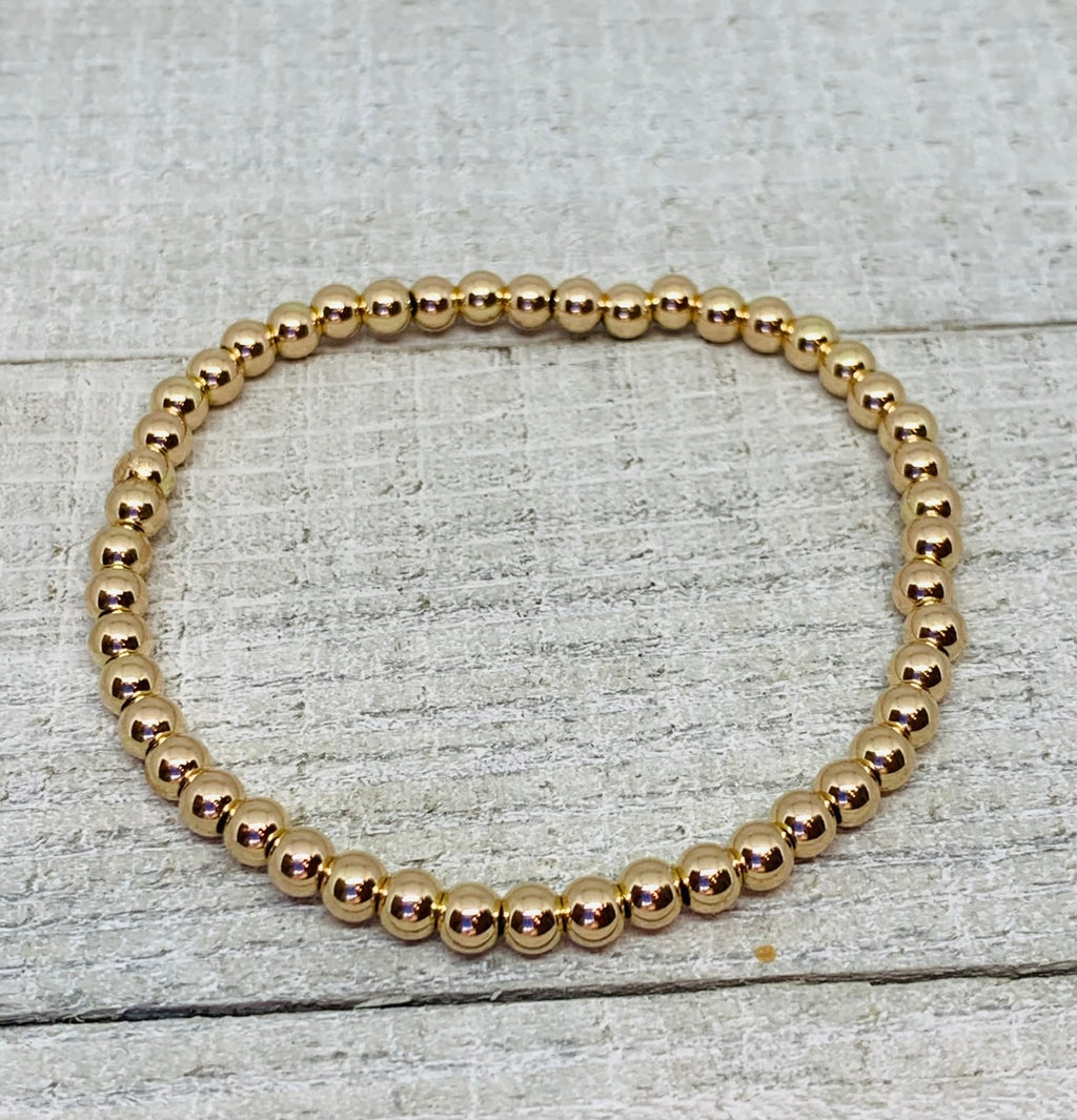 14k Gold -Filled 4mm Plain Bracelet