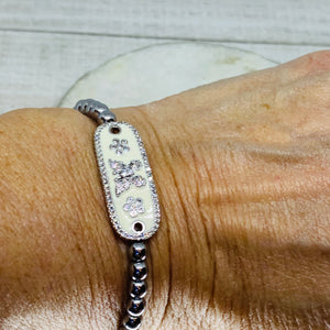 Silver Butterfly Enamel Beauty