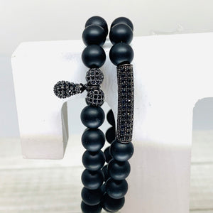 Women’s Teardrop Charm Onyx Bracelet