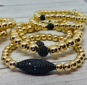 Gold and Black Ball Bracelet