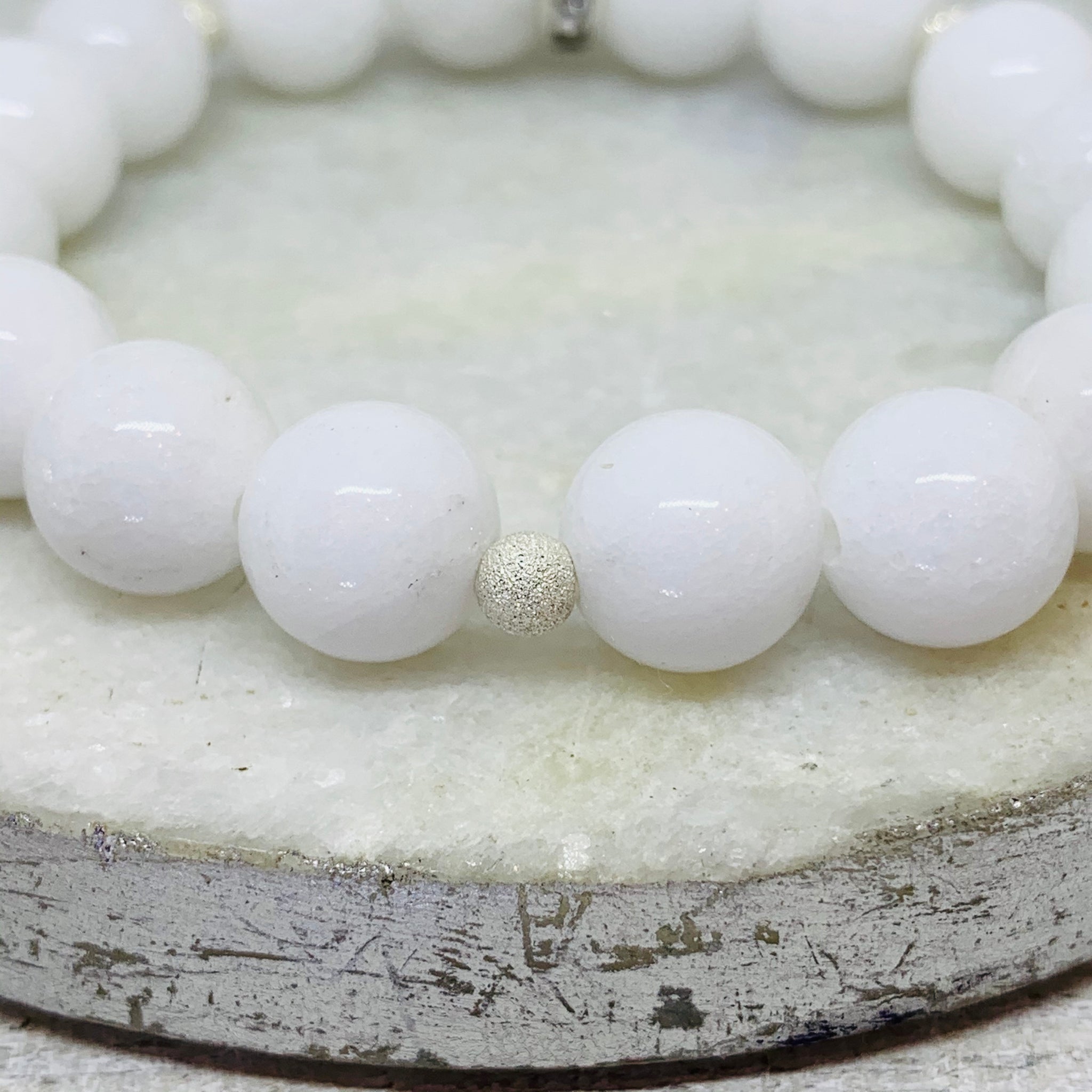 White Mountain Jade and Stardust Bracelet