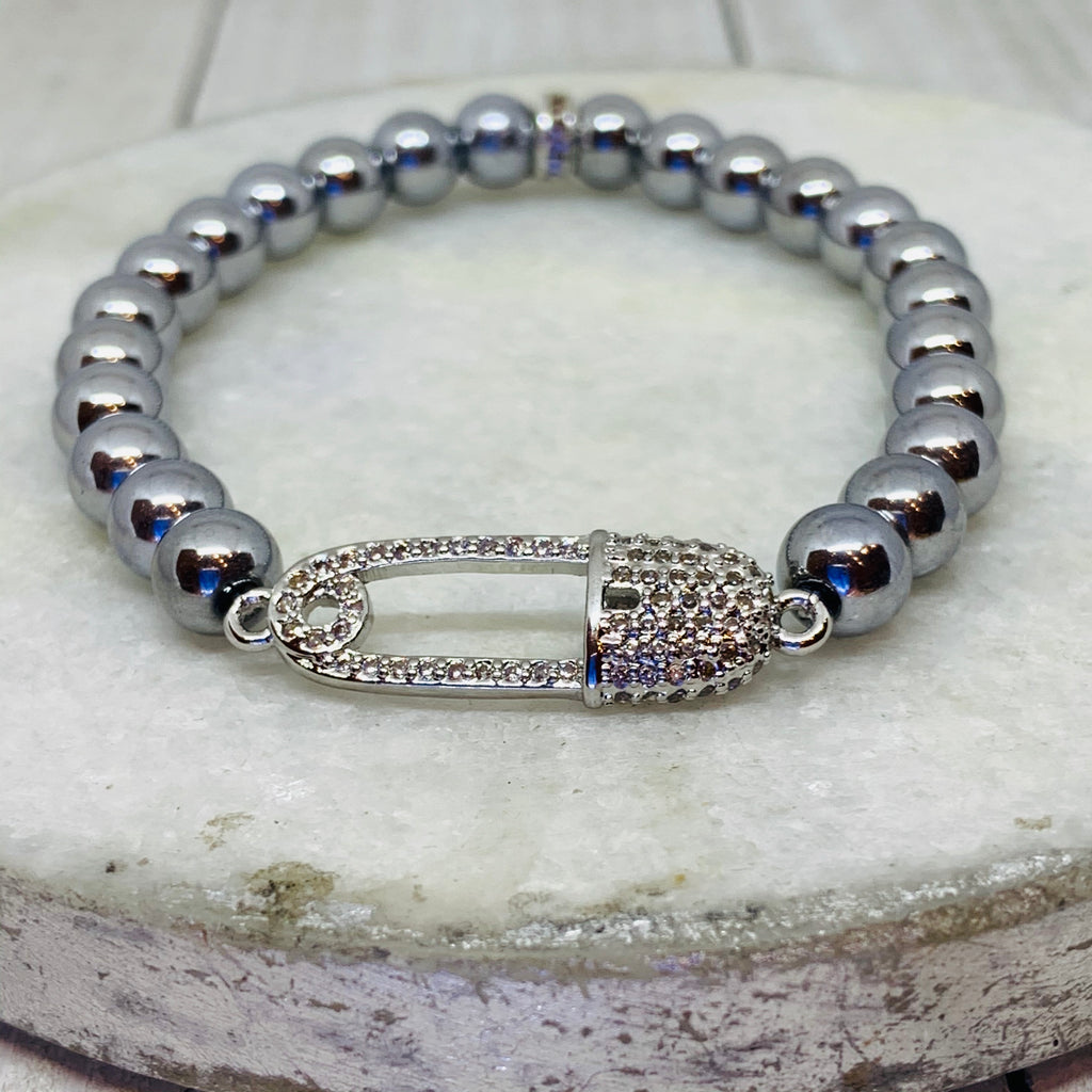 Silver Safety Pin Bracelet