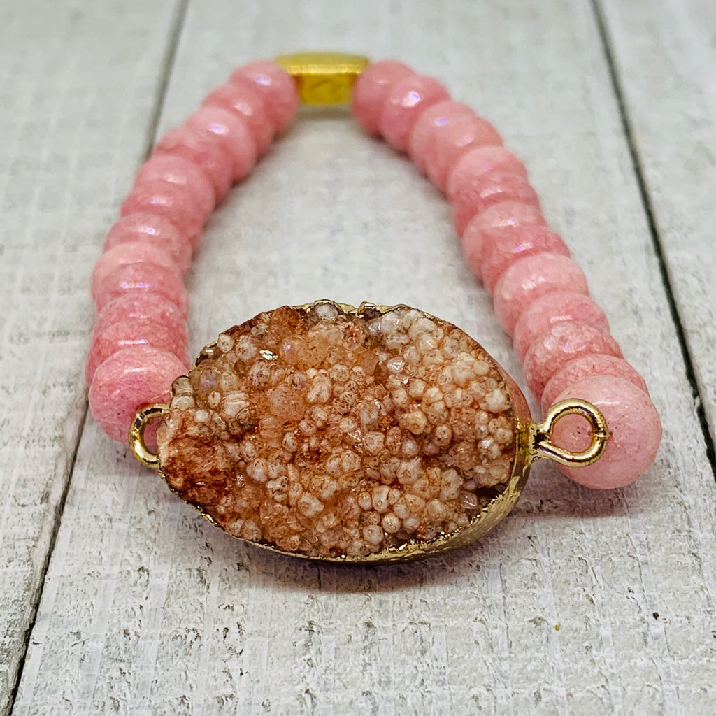 Peaches N Cream Druzy Bracelet