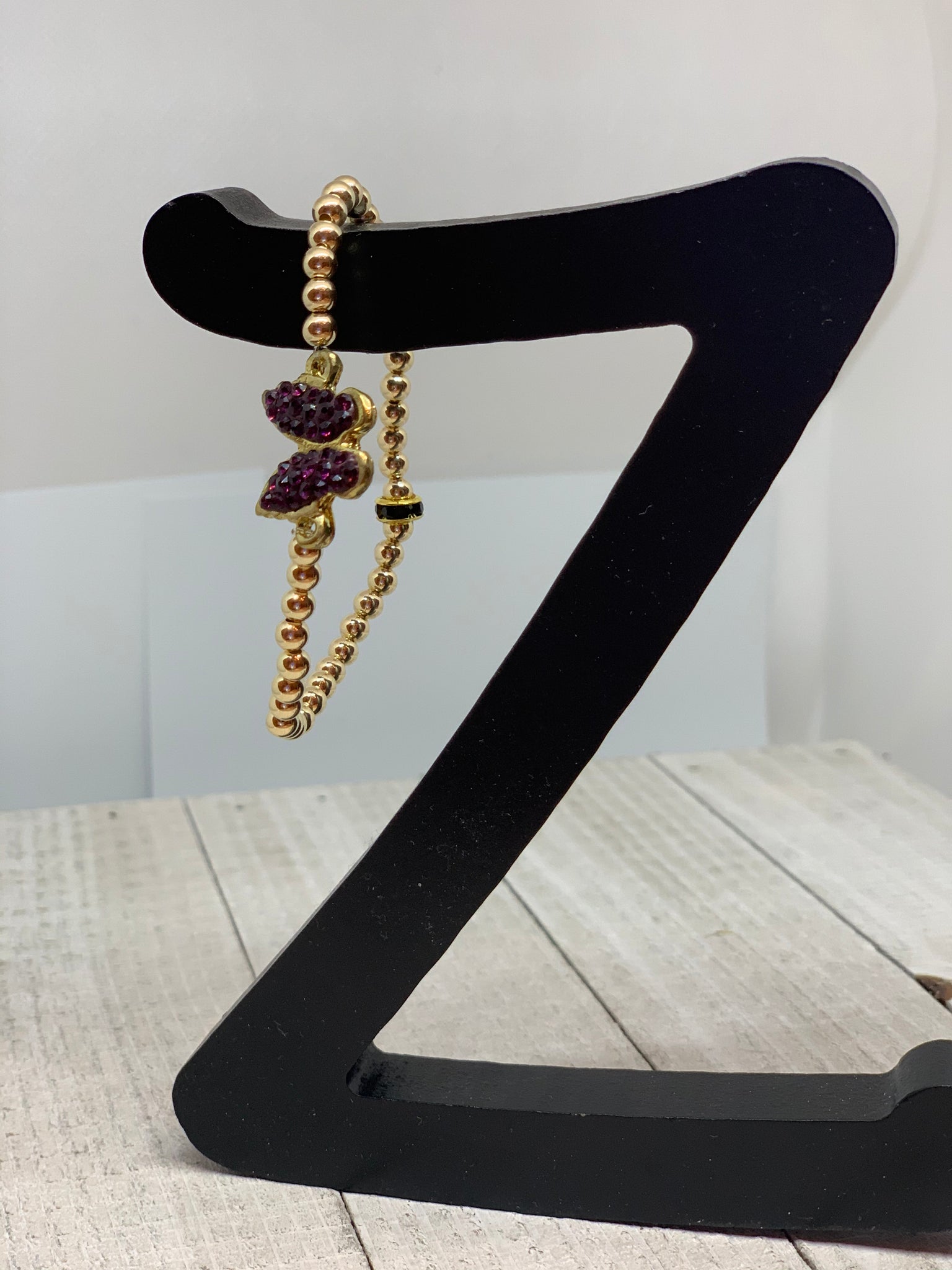 Purple & Gold Butterfly Bracelet