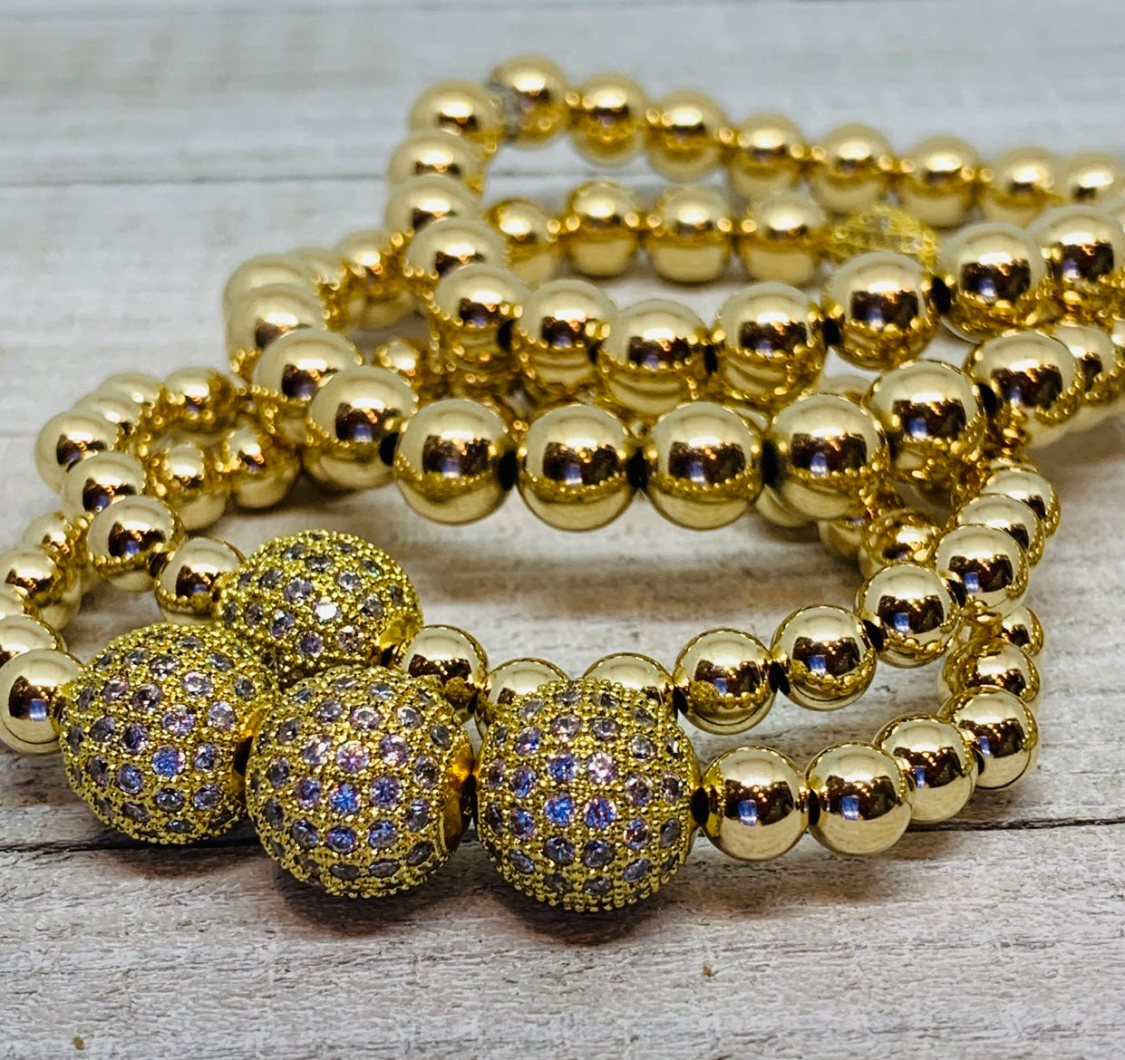 Gold Bead Ball Bracelet