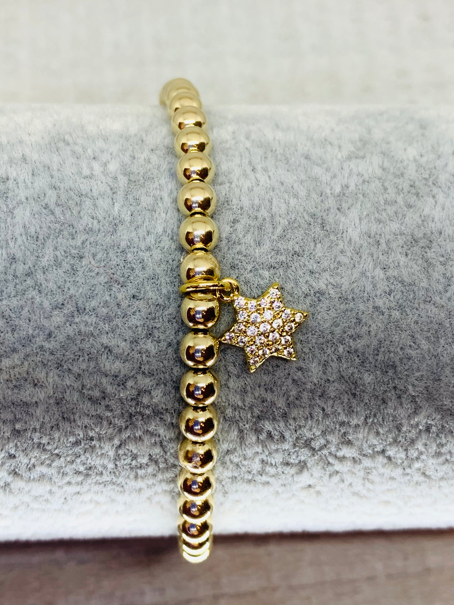Happy Hanukkah Gold Star Of David Bracelet