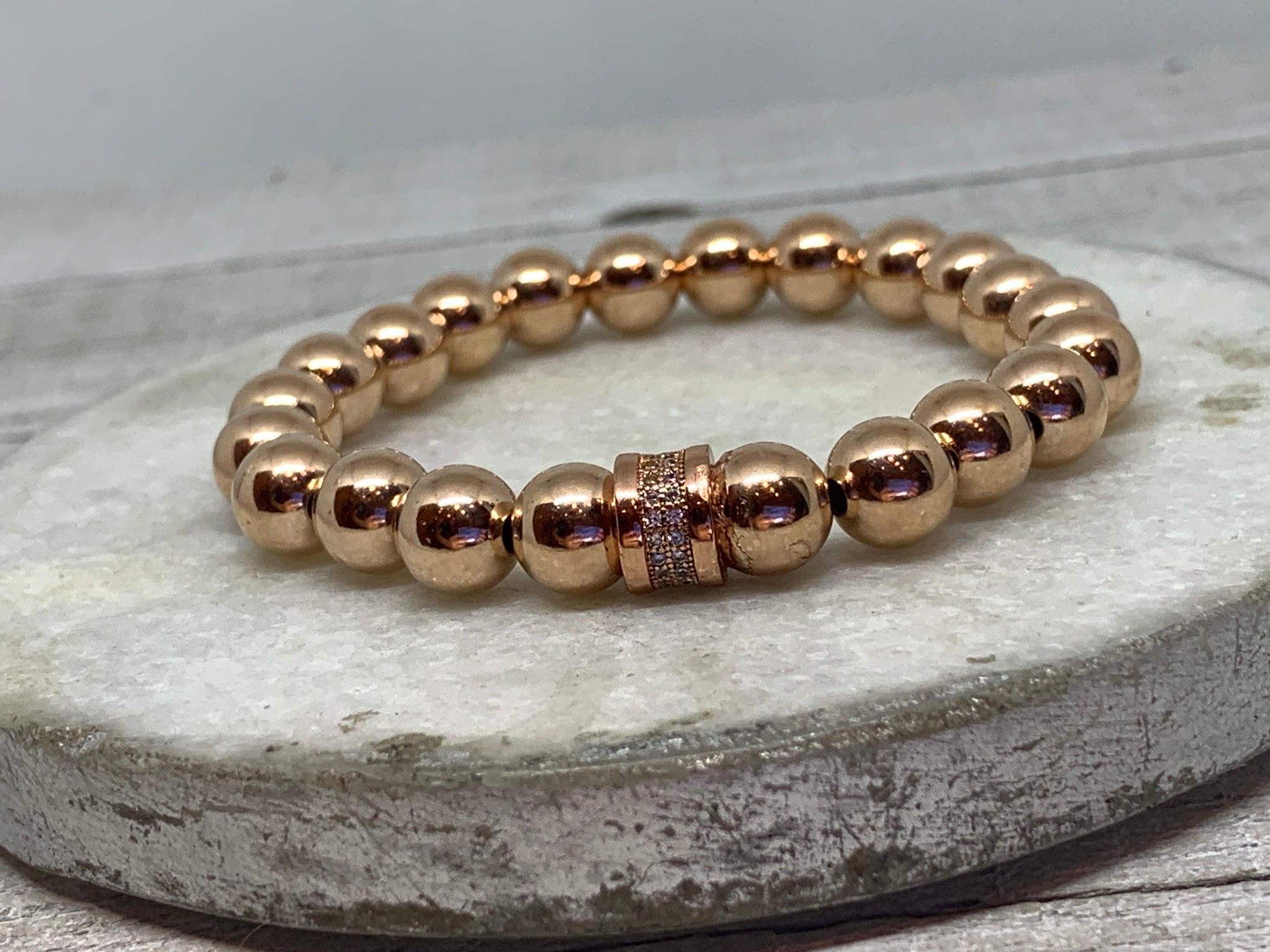 Rose Gold Baller Bead Bracelet