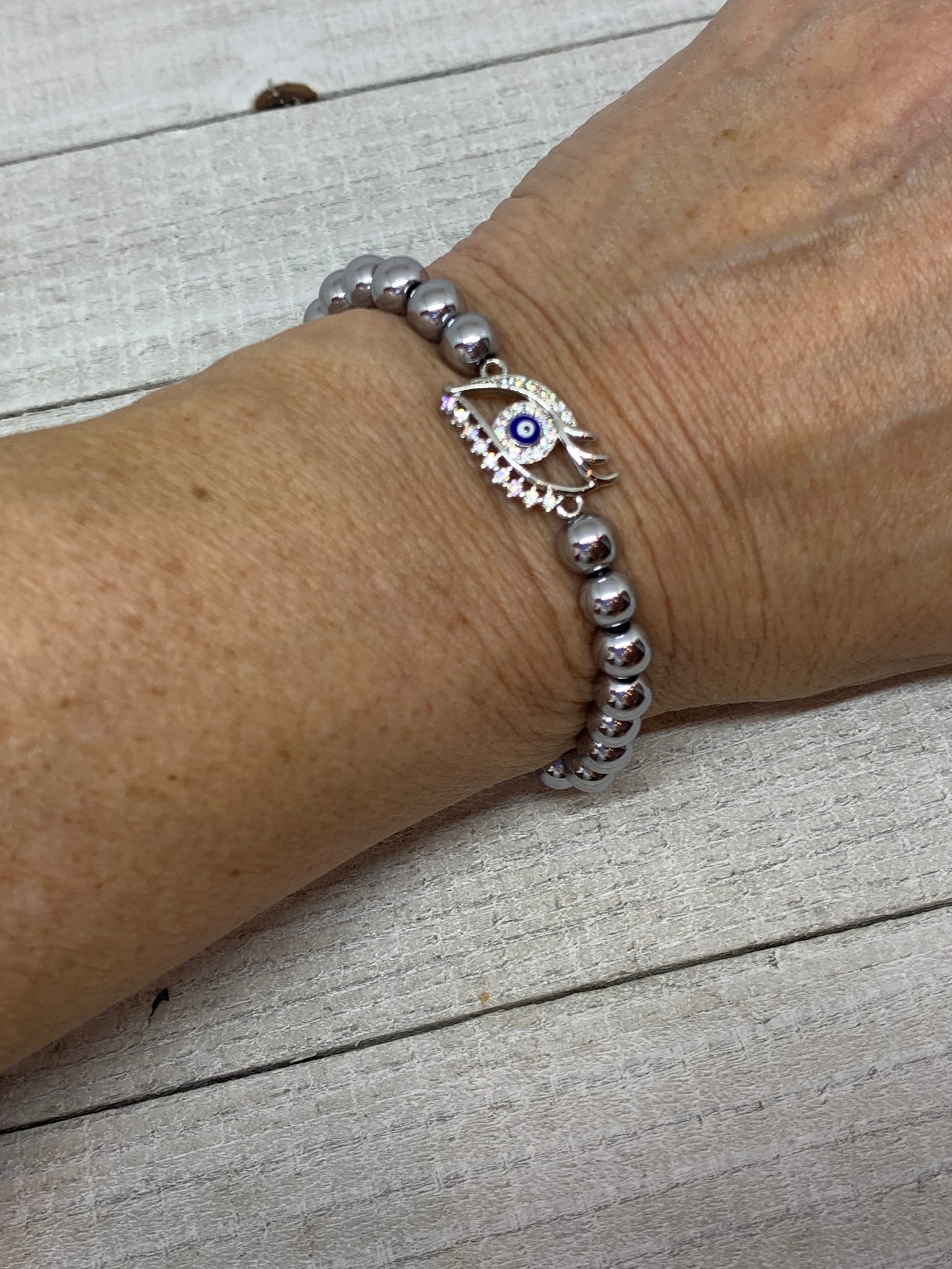 Silver Evil Eye Bracelet