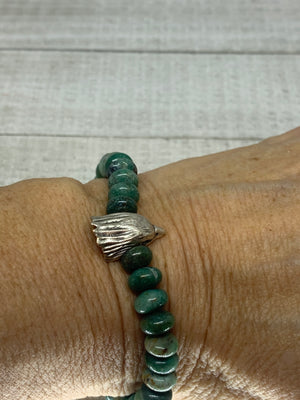 Unisex Natural Aust Dragon Blood Jade Eagle Bracelet