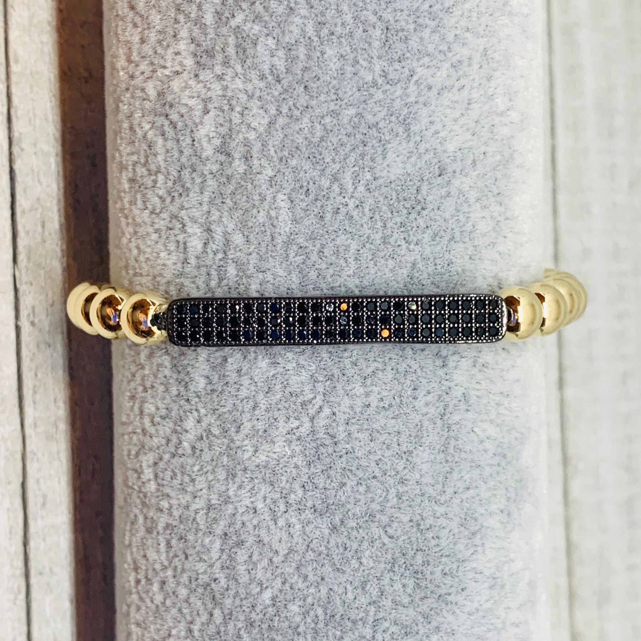 Gold & Black Bar Bracelet