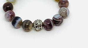 Beautiful Botswana Agate with Etched Silver Bead