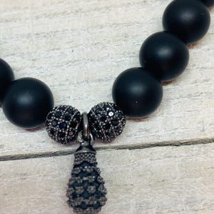 Women’s Teardrop Charm Onyx Bracelet