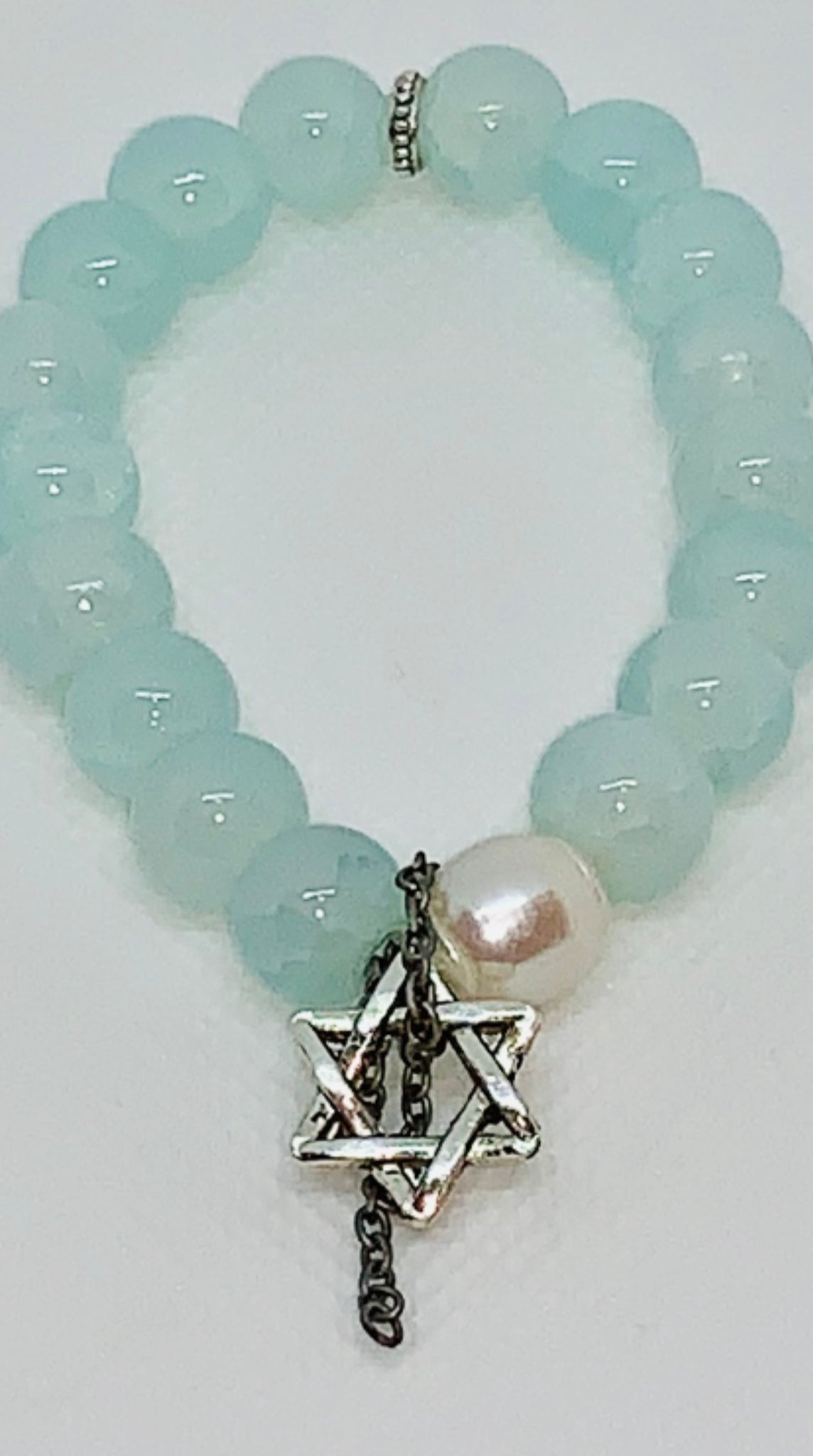 Star Of David And Baroque Pearl Bracelet