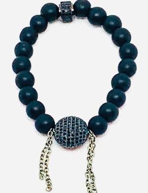 Onyx & a Micro Pave CZ Bead Ball & Finding