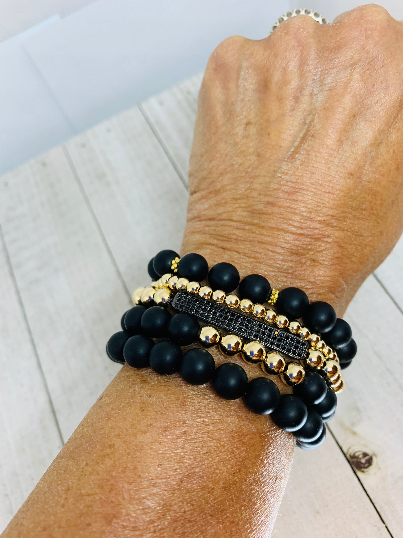 Mega Black & Gold Bracelet Stack