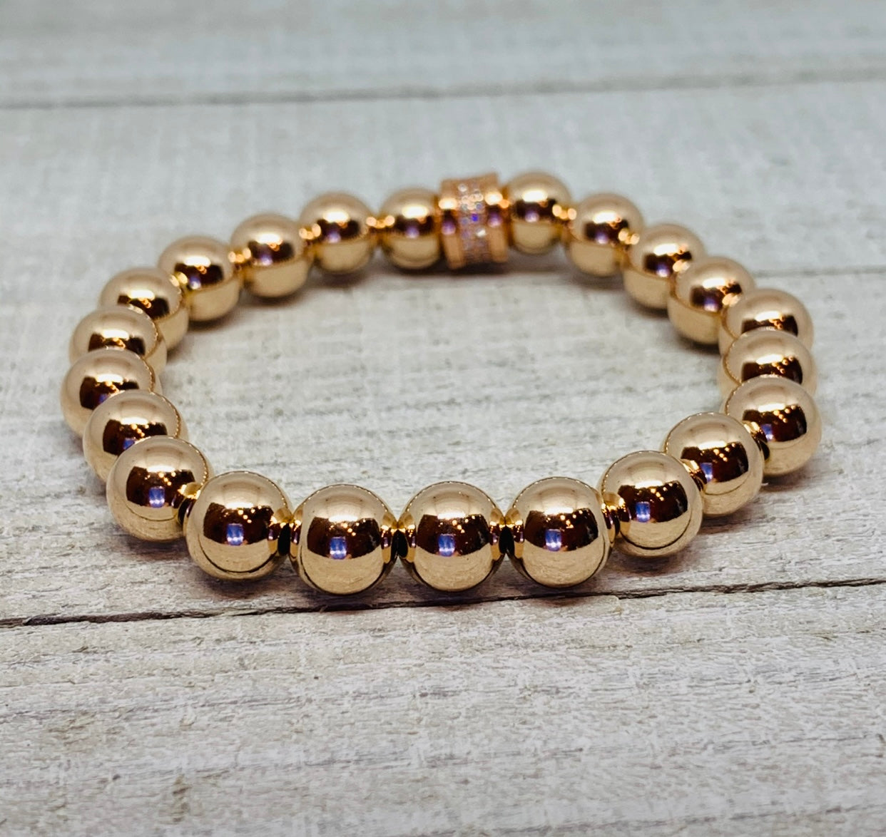 Rose Gold Baller Bead Bracelet