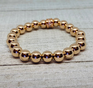 Rose Gold Baller Bead Bracelet