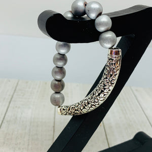 Carved Silver Beauty Bracelet