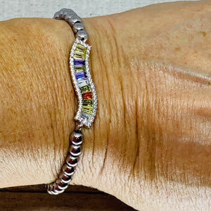 The Victoria Bracelet- Hematite with Multi Colored Stones