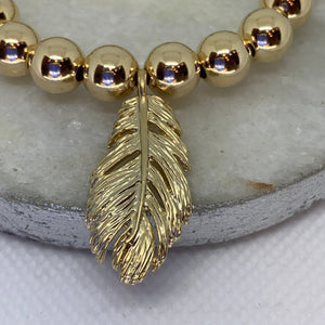 Big Gold Leaf  Charm Bracelet