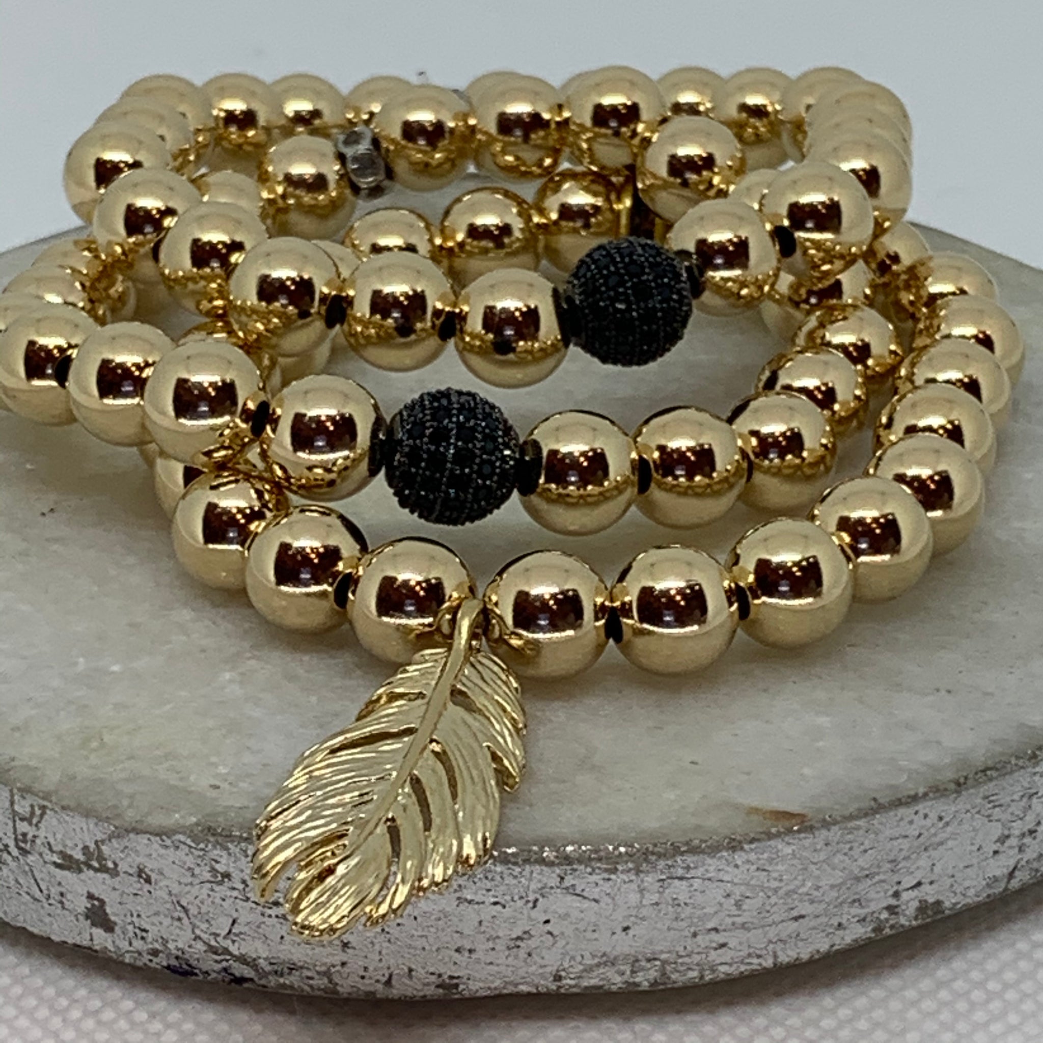 Big Gold Leaf  Charm Bracelet