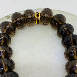 Smokey Quartz and Creamy Pearl Bracelet
