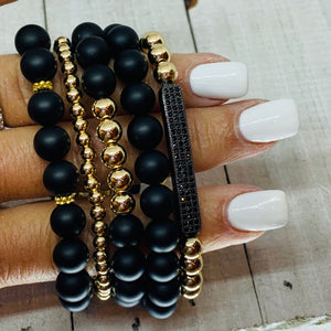 Mega Black & Gold Bracelet Stack