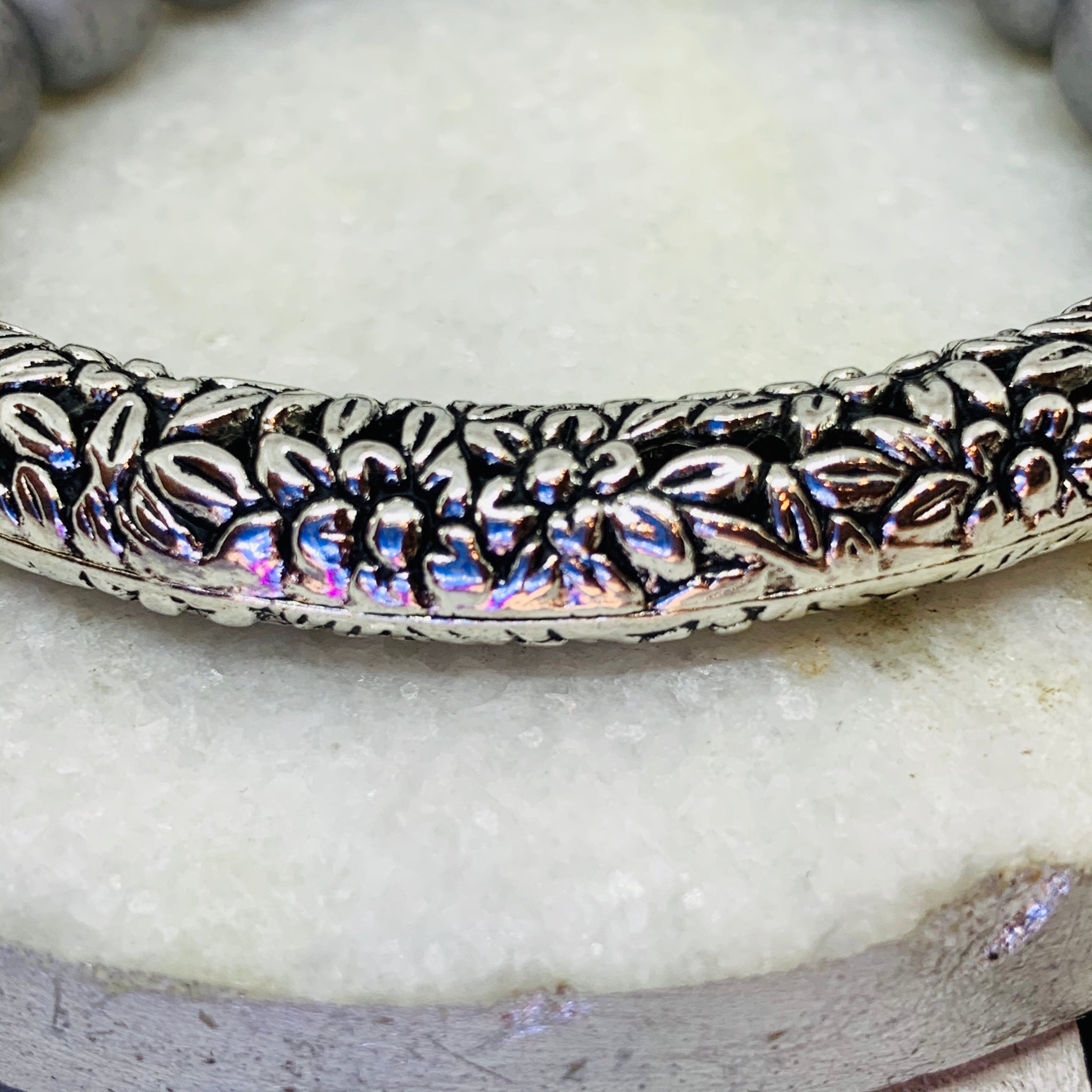 Carved Silver Beauty Bracelet