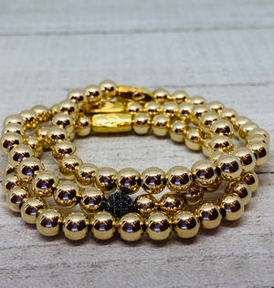 Tri Gold 6mm Bracelet Stack