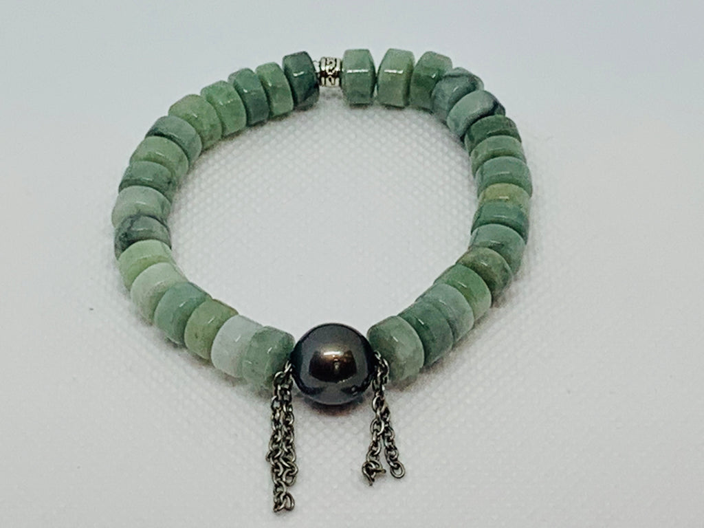 Burmese Jade and Tahitian Pearl