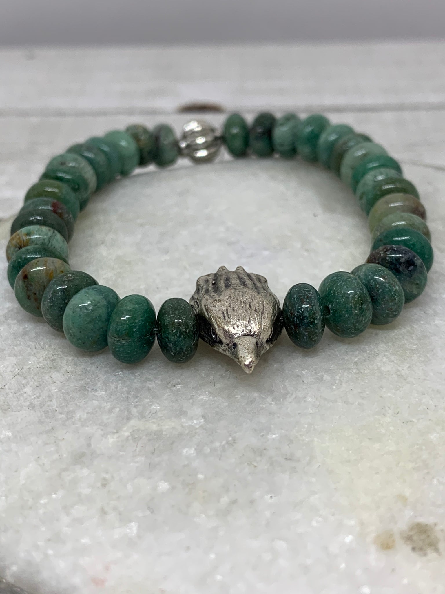 Unisex Natural Aust Dragon Blood Jade Eagle Bracelet