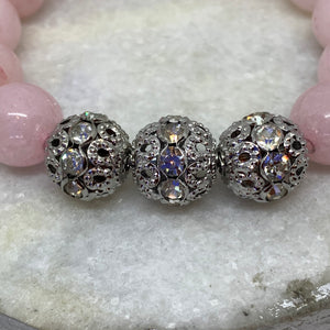 The Angel Joyce Bracelet- Pretty In Pink 12 mm Pink Rose Quartz